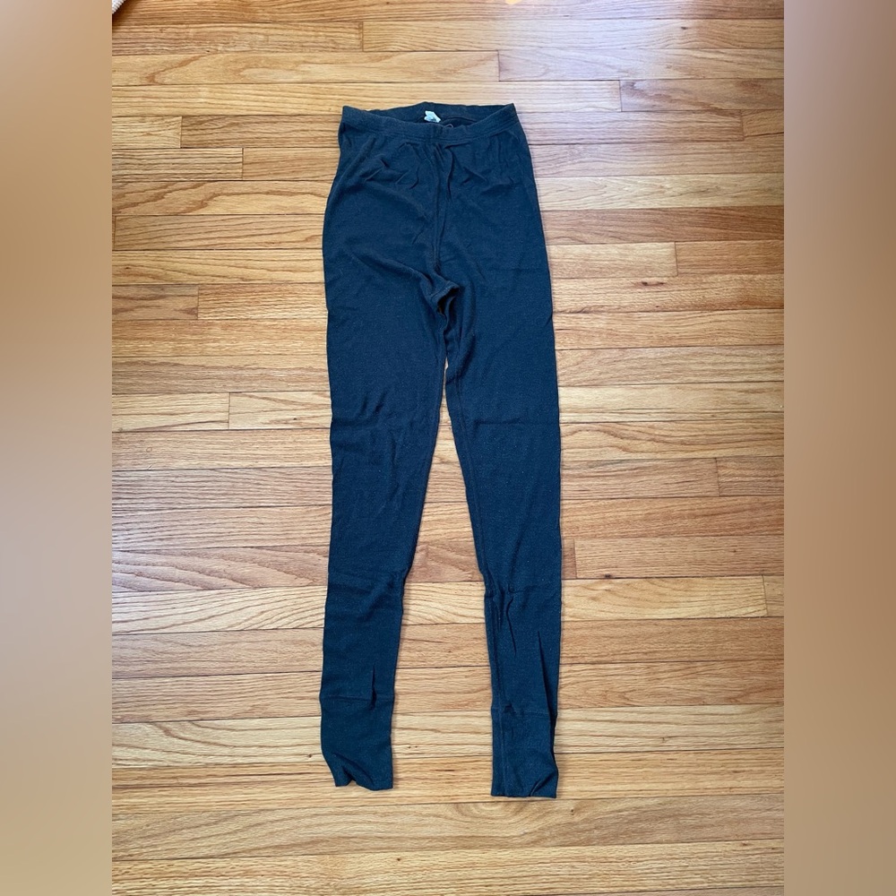 NUI Organics Merino Silk Leggings, Charcoal, Medium